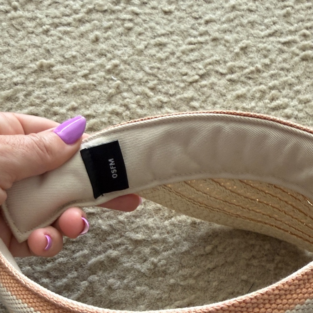 Roxy Straw Visor with Orange and Cream Stripes - Picture 6 of 7